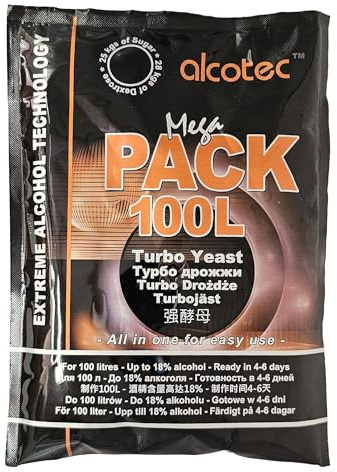 Turbo Yeast - Mega Pack 100L 360g | Vodka Yeast | Distilling Yeast | Mash Yeast | Yeast for Fermentation