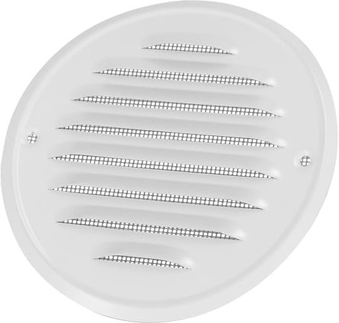 KOTARBAU® Lüftungsgitter Zinkblech Rund Abluftgitter Weiß Verschrauben Insektenschutzgitter Belüftungsgitter Entlüftungsgitter Lamellengitter 130mm