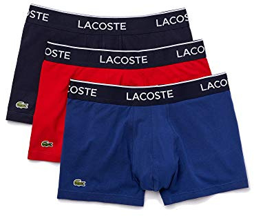 Lacoste mens5H3389-51Casual Classic 3 Pack Cotton Stretch Trunks Trunks - blue - XL