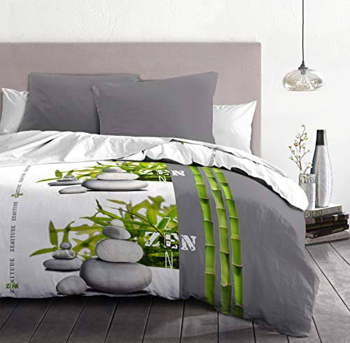 Home Linge Passion Juego de edredón de 220 x 240 cm, Microfibra, 72 gsm Zenitude