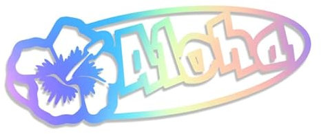 Decus Aloha Hawaii L 0239 (Oil Slick Hologramm) // Sticker OEM JDM Style Aufkleber