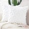 Madizz 2er Set Sanft Plüsch Kurze Wolle Samt Dekorativ Zierkissenbezüge Luxus Stil Kissenbezug für Sofa für Schlafzimmer Weiß 60x60 cm Quadrat