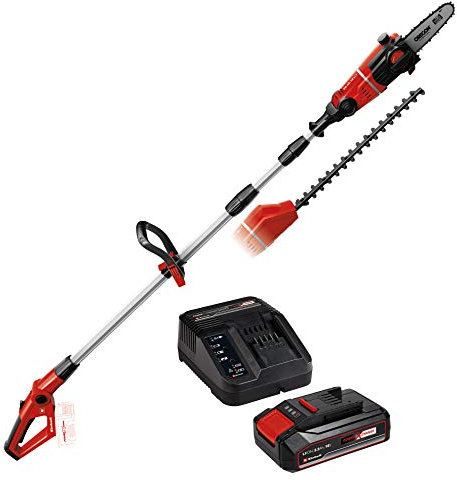 Einhell GE-HC 18 Li T-Solo Svettatoio Multifunzione a Batteria, 1700 Tagli al Minuto, Rosso/Nero, 18 V+Einhell 4512097 Starter-Kit