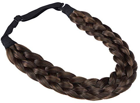 TOECWEGR Haarband Geflochten 5 Stränge Braids Haargummi Klassisches klobiges Elastisches synthetisches Stirnband Damen Beauty Accessoires (B03)
