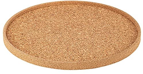 Kork-Deko Cork Tray | Round Serving Tray | 29.5 cm Diameter | Liquid Repellent | Heat Resistant | Natural Cork, 100%