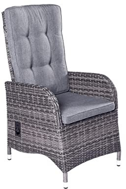 LC Garden »Bailado« Dining Positionsstuhl Verstellsessel Omega grau inkl. Sitzkissen 61x57x112cm