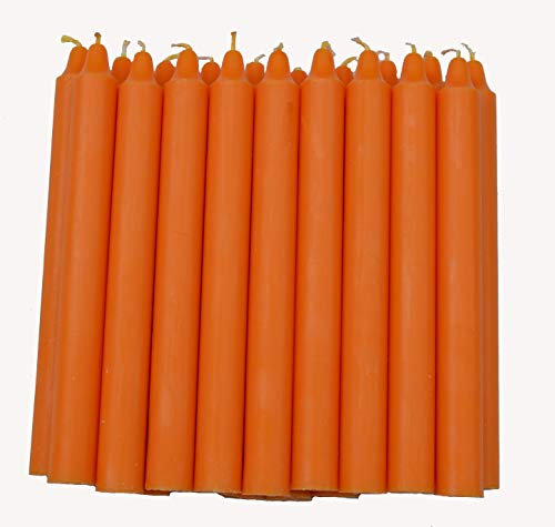 Bougie chauffe-plat orange 19 cm x 2 cm. Boîte de 20 unités.