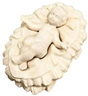 Dolfi Gesú Bambino presepe, grandezza 6 cm - Statua Statuetta Figura in Legno Acero - qualità artiginale Made in Val Gardena Alto Adige