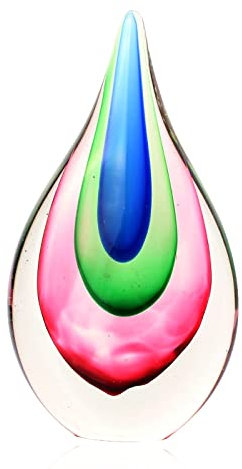 LiuliuBull Art Verre Coloré Teardrop Figurine Figurine Sculpture Living Roon Drop Table Table Top Décoration de 8,3 Pouces (Color : Rainbow Color)