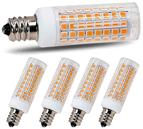 FKNZUA E11 led Bulb 75w 100w Halogen Bulbs Replacement, Warm White 3000K JD T3 T4 e11 Mini Candelabra Base 110V 120V 130 Voltage Input Light Bulbs, Pack of 4