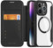 zenrich Magnetic Case for iPhone 14 Pro 6.1 Inch with Card Slot PU Leather Flip Case, Shockproof Case and Cover Scratch Resistant Transparent Back for iPhone 14 Pro 6.1 Inch, Black