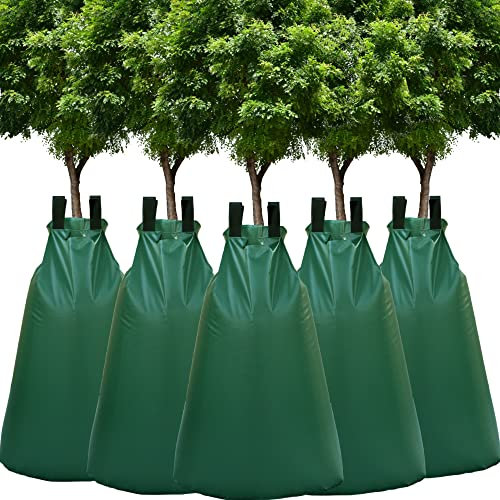 Horsande Bolsas de riego para árboles (5 unidades), bolsa de riego de 20 galones para árbol, sistema de riego reutilizable de liberación lenta para árboles, paquete de 5
