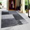 HomebyHome Teppich Wohnzimmer 280x370 cm (300x400 cm) Schwarz und Grau Moderne Kariert Design - Esszimmer und Schlafzimmer Teppich Kurzflor Teppich Extra Weich Pflegeleicht - Carpet Living Room