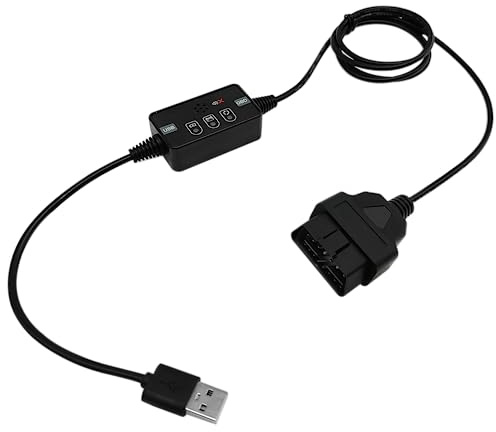 ZKTOOL USB Powered Car ECU Emergency Power Supply Cable | For OBD II Plug Memory Saver Connector. Automotive Memory Saver with Buzzer Alarm. Professional Battery Replacement Tool.