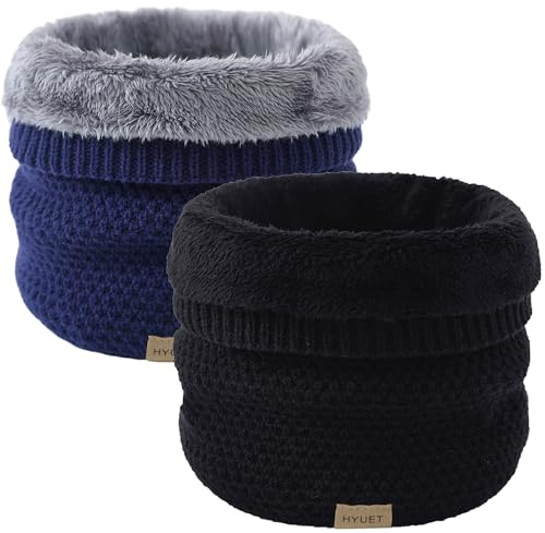 HYUET Winter Schlauchschal Loop Schal Rundschal Dick Fleece Halswärmer Gefüttert Weichem Thermo Halsschlauch Halstuch Schlauch Nackenwärmer Herren Damen Winter zum Sport Ski Herren Damen