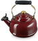 Le Creuset Enamel On Steel Whistling Tea Kettle with Gold Knob and Brackets, 1.7 qt., Rhone'