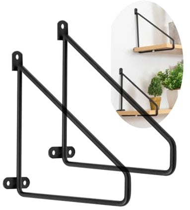2 Stück Regal Halterung Dreieck Regalträger Wandkonsole Trennwand Tablarträger Wandmontage Regalhalterungen Schwimmende Unterstützung Halterung für Regale in Küche,Bücherregal (15cm,Black)