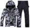 HOUZONIY Herren Skianzug Set Herren Schneeanzug Warmer Winddichter 2-Teiliger Schneeanzug(209+Schwarz S)