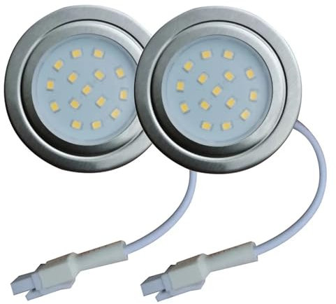 RUEHALF 2-Piece 12V DC 220V 1.5W Exhauster Ventilator Light Bulb 55mm Cut Hole Cooker Range Hood LED Light Mini Vent Light (Color : 12V DC Warm White, Size : No)