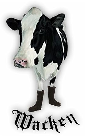 WildeBabsKLBT Kuh mit Gummistiefel Wacken W01 30cm Hochwertige Premium Auto-Aufkleber Sticker Decal Autoaufkleber Aufkleber-Folie Wunschtext Tuning selbst gestalten Wunsch-Zahl