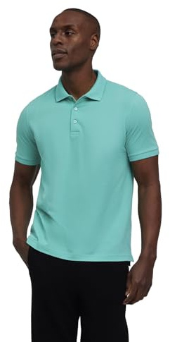 FALKE Herren Polohemd Basic Polo Shirt Piqué M Pl Baumwolle weich hautfreundlich bequem sehr leicht 1 Stück, Blau Aqua 6984, L