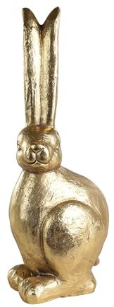 EGLO LIVING Osterdeko Hase Chilandy, große Deko Figur Ostern Frühling, Frühlingsdeko Osterhase, Elegante Osterfigur aus Kunststein in Gold, 50 cm