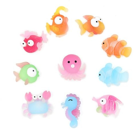 XSCQ 100 Stück Mini Harz Figuren Mini Marine Harz Tiere Harz Aquarium Figuren Winzige Harz Marine Tier Set Kleine Harz Tiere für Fisch Aquarium Landschaft DIY und Desktop Dekoration