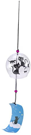 OFFSCH Japanisches Windspiel Windglocke Katzenmotiv Kreative Hängende Deko Für Innen Und Außen Entspannende Klangspiele Geschenkidee Für Balkon Garten Auto Wohnraum