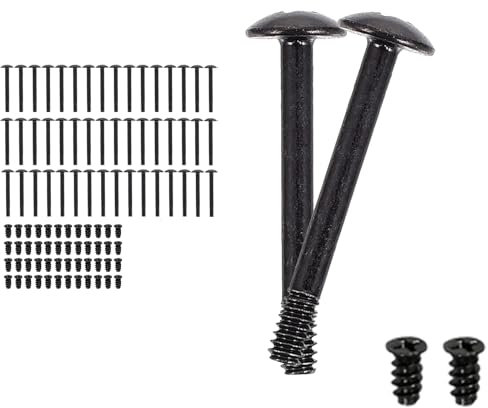 Tornillos de Ventilador, Juego de 100, Kit de tornillo Ventilador PC, 2 Tipos de Tornillos, Largos y Cortos, para Ordenador Portátil, Reparación de Equipos, Color Negro