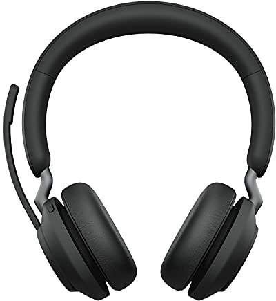 Jabra Evolve2 65 Wireless PC Headset – Noise Cancelling Microsoft Teams Certified Stereo Headphones With Long-Lasting Battery – USB-A Bluetooth Adapter – Black (Renewed)