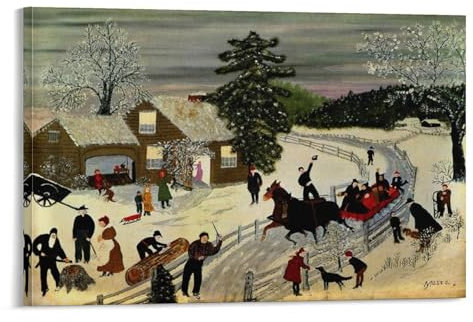 Joy Ride (1953) Poster von Anna Mary Robertson Moses, Druck, Fotokunst, Malerei, Leinwand, Poster, Zuhause, moderne Dekoration, Poster, 40 x 60 cm