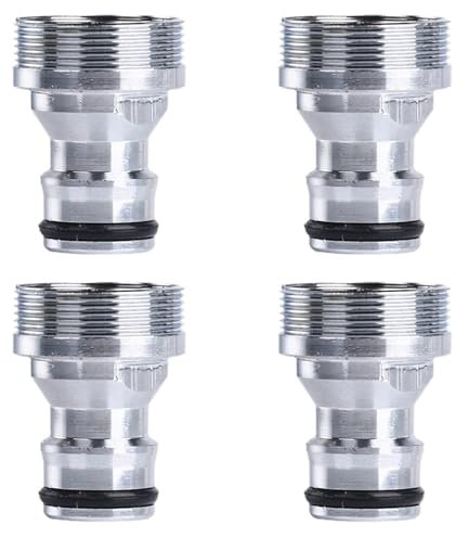 4pcs Brass Universal Kitchen Tap Connector, Outer 24mm, Inner 22mm, Kitchen Sink Tap Adapter, Water Tap Connector, Kitchen Garden Watering Tap Connector for Hose Pipe, Kitchen Mixer
