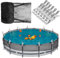 UCandy Runde Pool-Laubnetz-Abdeckung, 50 m, Pool-Sicherheitsnetzabdeckungen mit 12 Pool-Clips, Winternetzabdeckung für oberirdischen Pool, hält Blätter von Pools fern