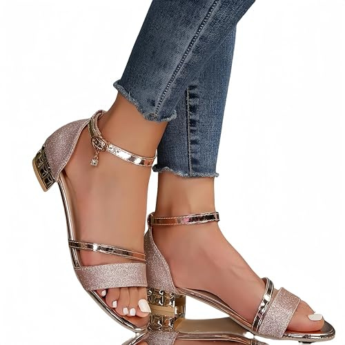 ZQUZEMS Damensandalen Sommer Elegante Und Vielseitige Sandalen Mit Niedrigem Absatz Für Damen