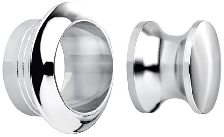 SOTECH Bouton-poussoir Push-Lock Ø 23 mm chrome poli avec rosace pour épaisseur de porte de 16 mm, bouton-poussoir adapté aux serrures à espagnolette