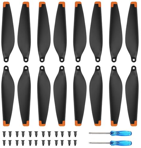Hengrongshen Mini 3 Pro Propeller/Mini 4 Pro Propeller, 16 Pcs Propeller für Drohne Mini 3 Pro/Mini 4 Pro Propeller, Low-Noise & Quick-Release, Mini 3 Pro Zubehör für Drohnenersatz (Orange)