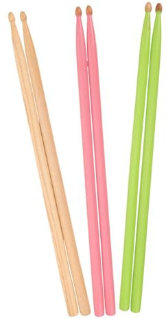 BESTonZON 3 Paires de baguettes électroniques mailloches de timbales baguettes pour débutants de jazz de batterie acoustique pilons 5a maillet à Bois