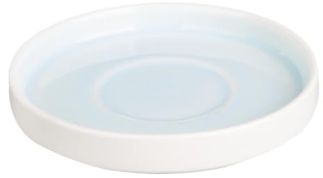 Olympia Fondant Vitrified Porcelain Saucer 135mm Aqua, Pack of 6 | Pairs directly with CU184 cups to safely catch drips and protect tabletops in busy commercial environments.