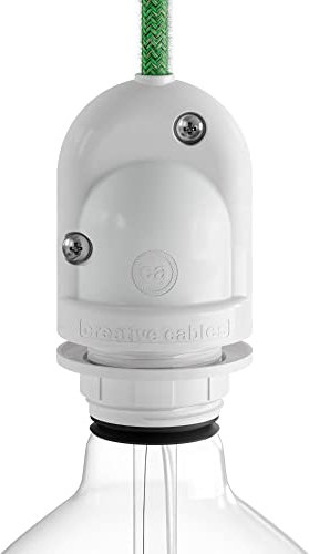 Brightium Außenfassung E27 weiß, IP65, einziehbar, ideal für Außenbeleuchtung und Feuchträume