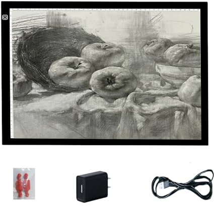 Tablette Lumineuse Dessin A3/A4, Ultra-mince Plaque Lumineuse Led 3 Niveaux/gradation Continue Table Lumineuse Tableau De Copie À Led Avec Câble Usb pour Peinture Diamant, Traçage, Dessin.