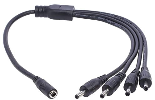 Câble répartiteur d'alimentation 3,5 mm x 1,35 mm 1 femelle vers 2 ou 4 mâles cordon adaptateur pour lampes de table, caméras de vidéosurveillance, bande lumineuse LED