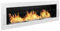 Chimenea de bioetanol con cristal 120 x 40 cm. Chimenea de bioetanol para colgar directamente en la pared o para montar en una abertura de pared. Chimenea orgánica en color blanco brillante 1200 x 400