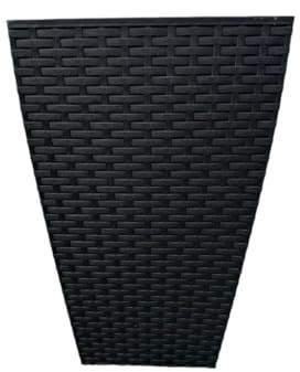 Tamersgifts Tall Square Plastic Rattan Indoor/Outdoor Planters (Black Tall Rattan Planter 35cm Diameter x 55cm Height)
