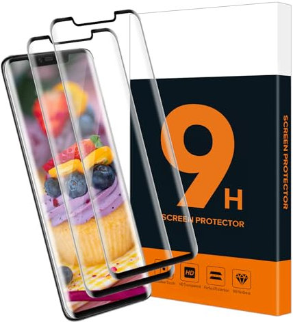 Cable Leader 2 Stück Schutzfolie für Panzerglas für Huawei Mate 20 Pro Schutzglas, 9H Härte Displayschutz Displayfolie, 3D-Vollschutz, Kratzfest, Keine Blasen, HD Huawei Mate 20 Pro Displayschutzfolie