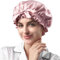 Umisleep Bonnet 100% Soie de mûrier réversible pour Cheveux bouclés, 22 Momme avec Volants – Doux, Respirant, Large Bande réglable, idéal pour la Nuit, Rose