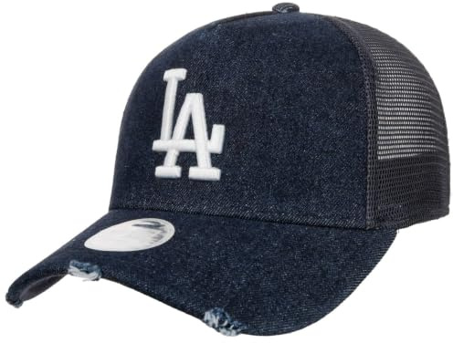 New Era WMNS Denim Dodgers Trucker Cap Basecap Baseballcap Truckercap Meshcap Denimcap Jeanscap Damen/Snapback - Snapback, mit Schirm, Schirm