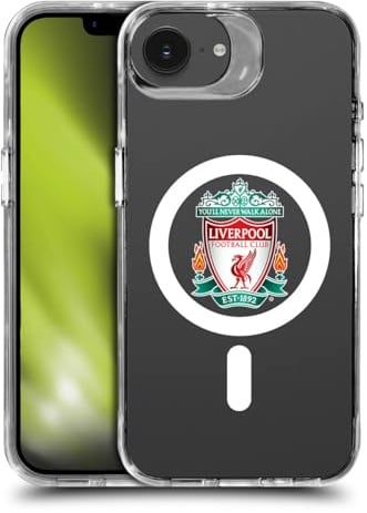 Head Case Designs Officially Licensed Liverpool Football Club Crest Logo Icon Shockproof Bumper Case [Military Grade] Compatible with Apple iPhone 16e / Apple iPhone 17e and Compatible with MagSafe