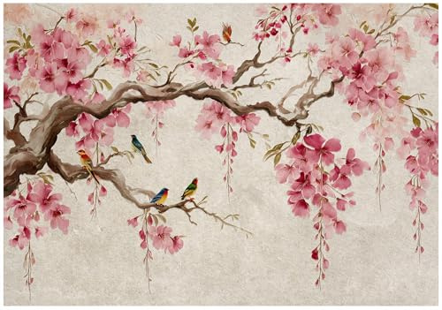 WallArena Vlies Fototapete, Kirschblüte, 250x175cm | Fototapeten - Tapeten - für Wohnzimmer Schlafzimmer - Vliestapete Wandtapete Tapete 3D Effekt- inkl. Kleister