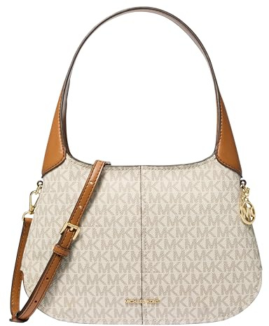 Michael Kors Alice Kleine Schulter mit Reißverschluss oben für Damen, goldfarben, Vanilla/Acorn, One Size, Alice, kleine Schulter Tz