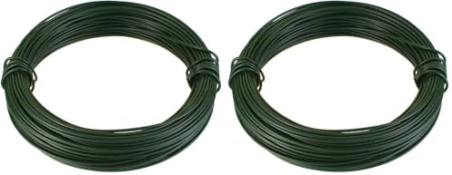 Sunflower FLOR78560 Filo di Ferro, Plastificato, 2 mm x 25 mt, Verde (Confezione da 2)